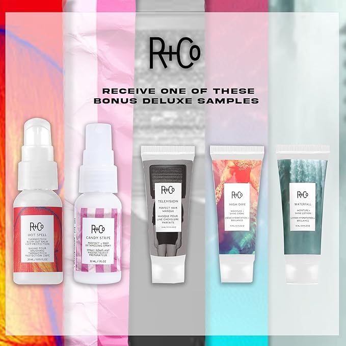 R+Co Television Perfect Hair Shampoo & Conditioner Set + Sample (0.5oz) | Lightweight + Smoothing + Volume | Vegan + Cruelty-Free | 8.5oz (pack of 2)