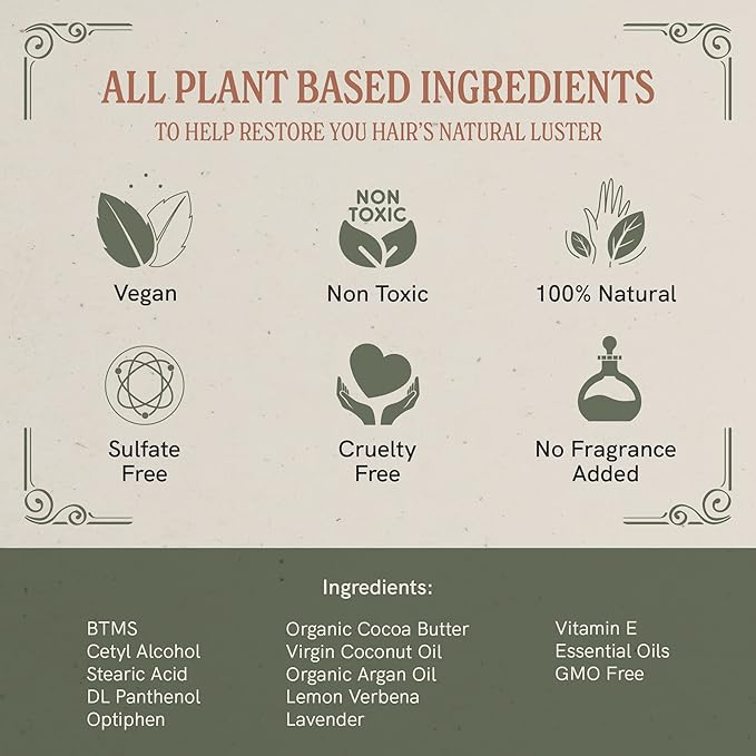 J·R·LIGGETT'S Hair Conditioner Bar, Moisturizing Conditioner Hair Bar that Leaves Hair Smooth & Tangle Free, Gives Hair a Healthy Sheen, Plant Based Ingredients, 2 Pack 1.75oz