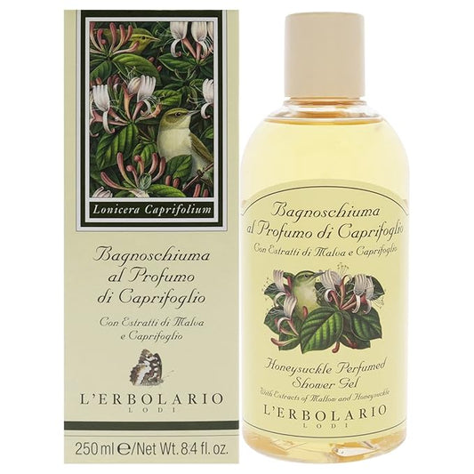 L'Erbolario Shower Gel - Moisturizing Body Wash for Smooth Skin - Softening and Nourishing Floral Body Soap for Delicate Skin - Honeysuckle - 8.4 oz