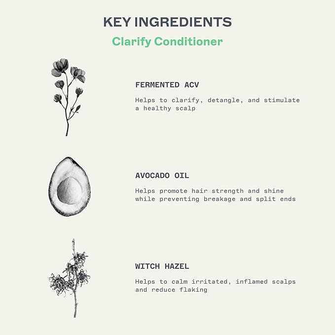 JOOY Clarify Conditioner Weightless Hydration, Soothes Scalp Irritation, Reduces Flakiness & Fights Frizz, Safe for All Hair Types & Color-Treated Hair, Free of Sulfates & Parabens, 11.8 fl oz