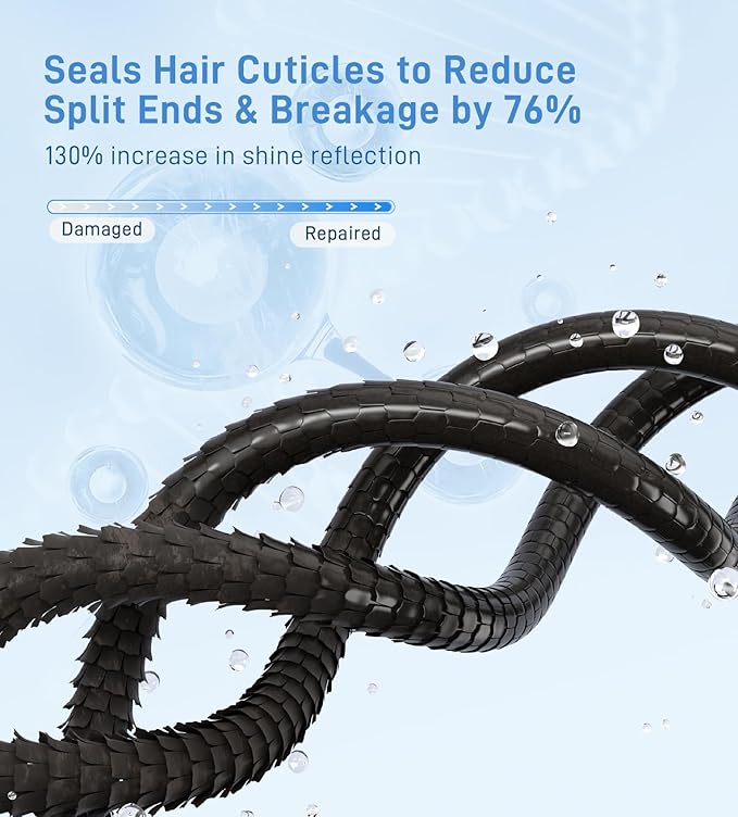 Salmon DNA PDRN Hair Oil, Deep Repair for Dry, Damaged Hair, Heat Protectant for Frizz Control, Smoothness & Shine, Lightweight Argan, Jojoba & Squalane Oil, Fragrance-Free,2.03 fl.oz