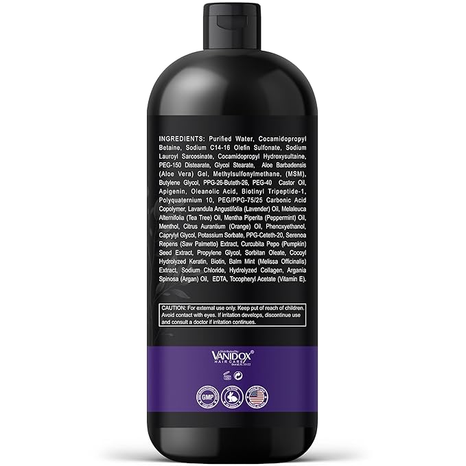 Tea Tree Oil Shampoo with Lavender & Mint | DHT Blocker Blend | Gently Cleanses Scalp, Helps Remove Buildup & Flakes | For Men & Women | Made in USA | 16 fl oz