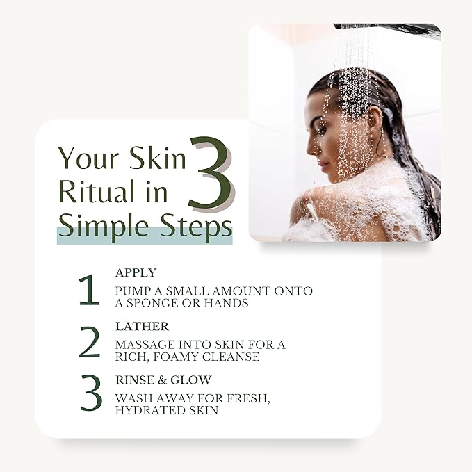 Lemongrass Body Wash with Vitamin E, Cleanses, Refreshes & Invigorates, Shower Gel for Dry and Sensitive Skin, Women & Men, Organic & Natural, 16 fl oz