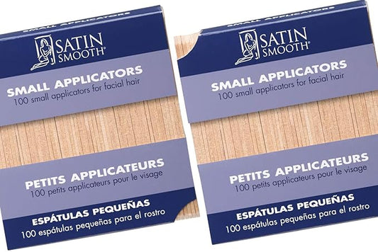 Satin Smooth Waxing Sticks – Small Wax Applicator Sticks, Wax Stick for Hair Removal, Wooden Popsicle Stick for Face & Eyebrow, 100 ct, 2 Pack
