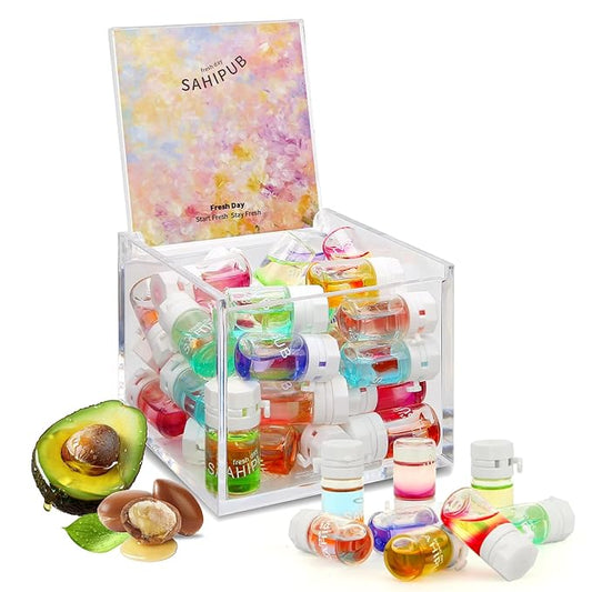 40 Pcs Hair Oil Perfume - 2 in 1 Hair Treatment Oil & Hair Perfume, Avocado Nourishing Moisturizing Shining for Frizz Dry Damaged Hair, Leave-in Hair Fragrance Serum, Long Lasting Scented