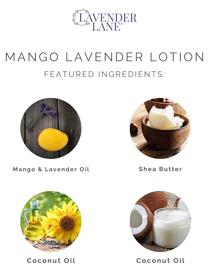 LAVENDER LANE Mango Lavender Hand & Body Lotion, 9 oz