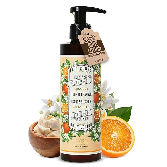 Panier des Sens –Orange Blossom Hand & Body Lotion for Dry Skin - Hydrating Body Cream for Women - Nourishing Fluid Body Moisturizer Shea Butter & Olive Oil 97% Natural Ingredients Body Care 8.45 Floz