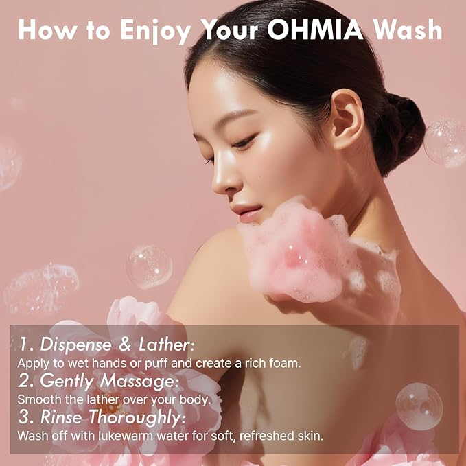 Korean Red Bean Body Wash for Women - Hydrating Exfoliating Shower Gel with Peptides & Hyaluronic Acid for Smooth Sensitive Skin - Vegan & Cruelty-Free - 8.45 fl oz