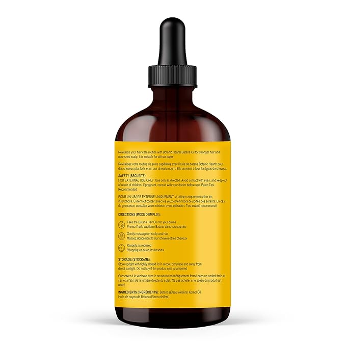 Botanic Hearth Dr Sebi Batana Oil for Hair Growth- Weightless(Glass bottle 2 fl oz) | 100% Pure & Unrefined Oils from Honduras, Lightweight Summer Hair Oil for Strengthening & Volumizing