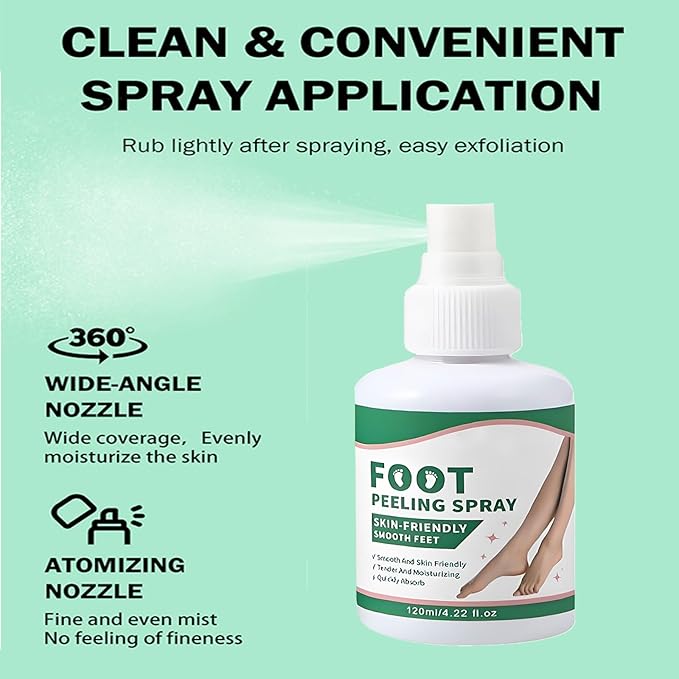 Peele Foot Spray, Peele Instant Foot Peeling Spray, Exfoliating Foot Mask For Summer, Instantly Remove Dead Skin, Hydrate & Nourish, Exfoliate Dry, Rough Skin (3 pcs)