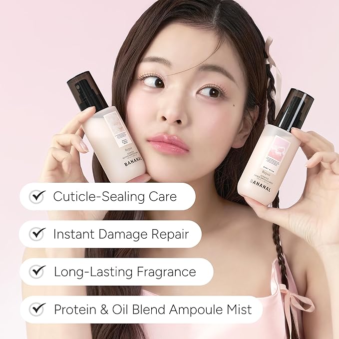 Rapair Korean Ampoule Hair Serum Mist - Nourishing & Moisturizing Hair Treatment, Frizz Control, Paraben & Sulfate Free, Baby Musk, 100ml / 3.38 fl oz