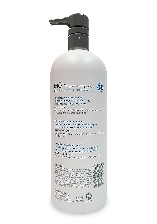 IDEN Bee Propolis Body Wash. For Sensitive Skin, Hydrates & Softens, 32 fl.oz