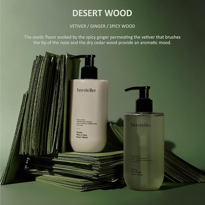 Hersteller Nearby Desert Wood Vegan Body Lotion 10.1 fl oz - Zero-Irritation Eco-Ceramide Formula with 100% Recyclable Packaging, Non-Sticky Moisturizing