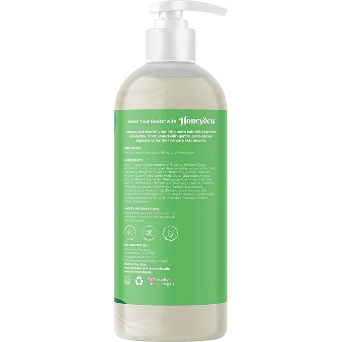 Cleansing Kids Shampoo for Dry Scalp - Dry Flaky Scalp Care Shampoo for Kids and Hair Build Up Remover with Tea Tree Oil and Rosemary Essential Oils for Hair Care - Kids Scalp Cleanser for Build Up