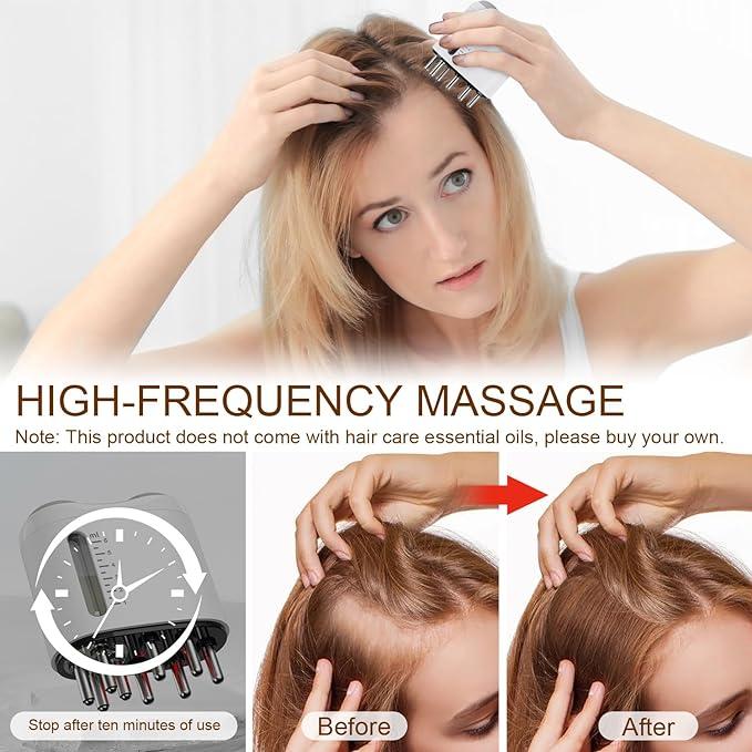 2 in 1 Electric Scalp Massager and Hair Oil Applicator, Hair Massager Scalp Applicator Brush for Hair Growth, Advanced Scalp Care Brush for Hair Oiling