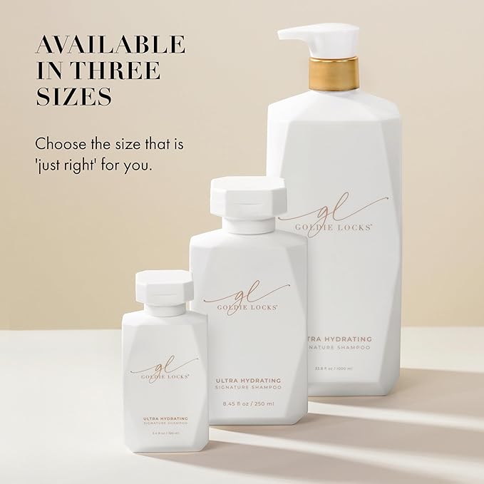 Goldie Locks Ultra Hydrating Signature Shampoo, Safe for Hair Extensions & Colored Hair, Maintains Texture & Shine, Encourages Healthy Hair Growth, Protein-Free, Sulfate-Free, Moisturizing, 33.8 Fl Oz