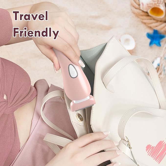 Electric Razor for Women - Painless Eletric Shavers for Women, Body Hair Removal for Legs and Underarms, Ladies Bikini Trimmer Wet Dry Shave, Rechargeable, with LED Light