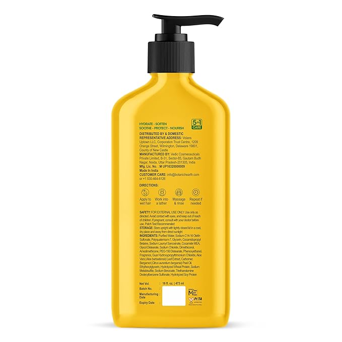 Botanic Hearth Aloe Vera Shampoo Infused With Bergamot & Vegan Protein | Clarifying Shampoo To Hydrate, Soften & Strengthen Hair | Paraben & Sulfate Free | For All Hair Types, 16 Fl Oz