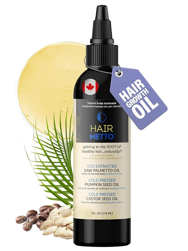 Saw Palmetto Extract Pumpkin Seed Oil for Hair Growth - 10X Potency Targeted Scalp Treatment with Castor, Lavender Scent, Rosemary Oil for Hair 4oz (118ml)