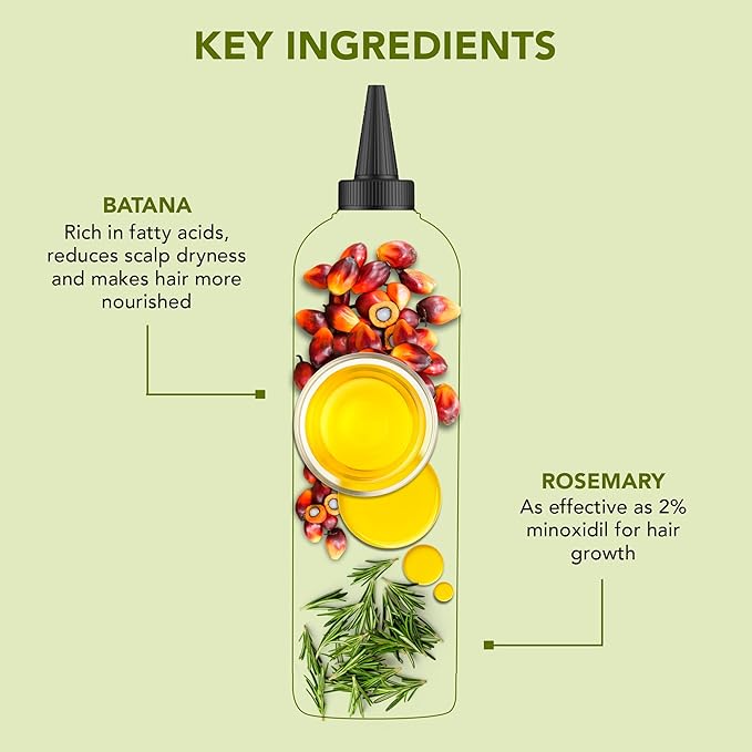 Botanic Hearth Rosemary & Batana Hair Oil with Biotin | 100% Natural Oils | Non-Sticky, Fast Absorbing | Promotes Hair Growth, Nourishment & Shine | 5-in-1 Hair Care | 6.7 fl oz Set of 2 - Hair Tonic