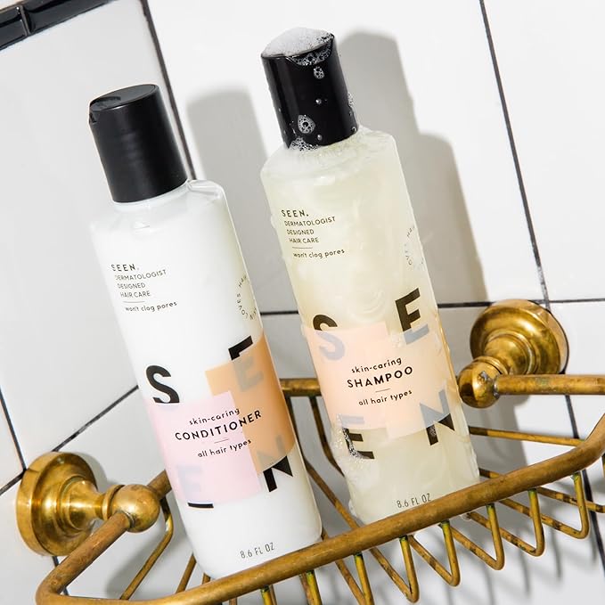 SEEN Shampoo & Conditioner Bundle - Scented, Non-Comedogenic & Sulfate-Free Hair Care - Dermatologist-Developed, Safe for Sensitive & Acne-Prone Skin