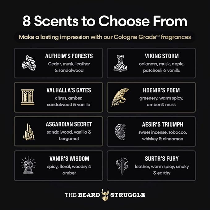 The Beard Struggle Men's Body Wash Vanir's Wisdom - Platinum Collection - Skin Cleaning Agent - Natural Body Wash - Shower Gel Liquid Soap - 240 mL / 8 US. fl. oz.