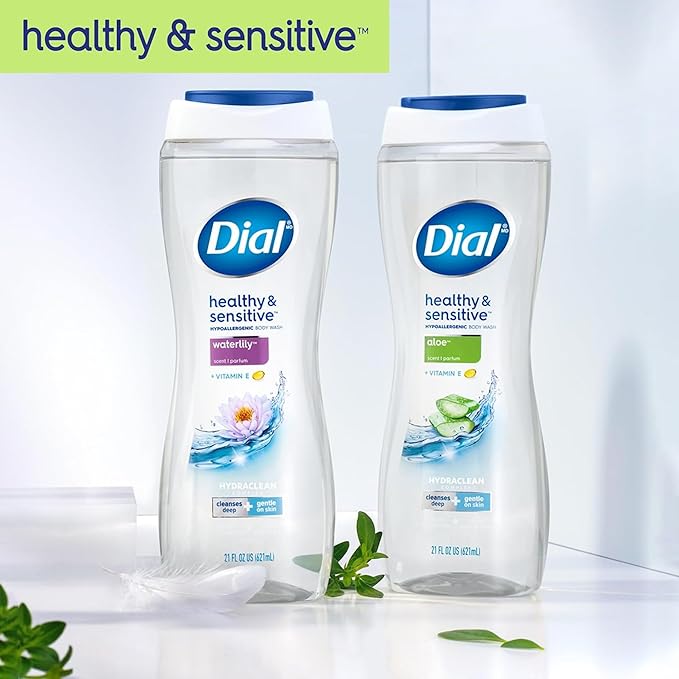 Dial Clean + Gentle Body Wash, Aloe Scent, 16 Fl Oz (Pack of 6)