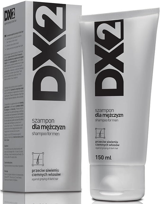 DX2 - Prevent Grey Hair Shampoo for Men - Gradual Dark Color Restoration, Daily Care to Protect Follicle Pigmentation - 150ml