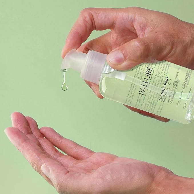 Transparent Hair Oil Treatment, To Support Thicker, Voluminous, Fuller Looking Hair, Infused with Hyaluronic Acid, Biotin, Avocado and Rosemary Oil (3.4 Fl Oz)