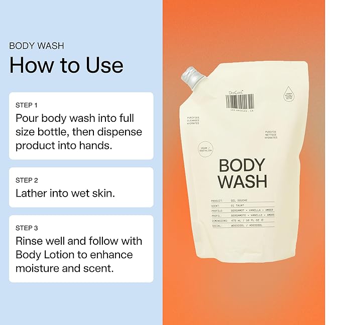 DedCool Taunt Body Wash Refill – Hydrating & Skin-Boosting Formula with Snow Mushroom, Shea Butter, and Aloe | Non-Toxic, Vegan, Carbon-Neutral