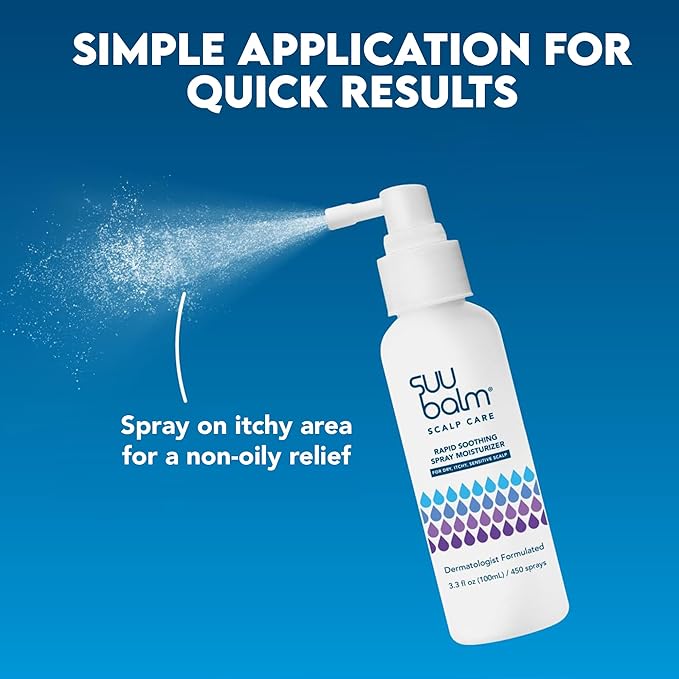 Rapid Itch Relief Anti-Dandruff Scalp Spray Moisturizer, Dry Scalp Spray, Cooling Itchy Scalp Treatment for Flaky Sensitive & Psoriasis, Derm-Formulated. Menthol & 5 Ceramides, 3.38 fl oz