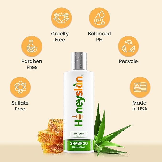 Hair Growth Shampoo for Women with Manuka Honey - Best Shampoo for Thinning Hair and Hair Loss - Sulfate-Free Shampoo for Color-Treated hair and Dry Scalp Hydrating Shampoo (16 oz)
