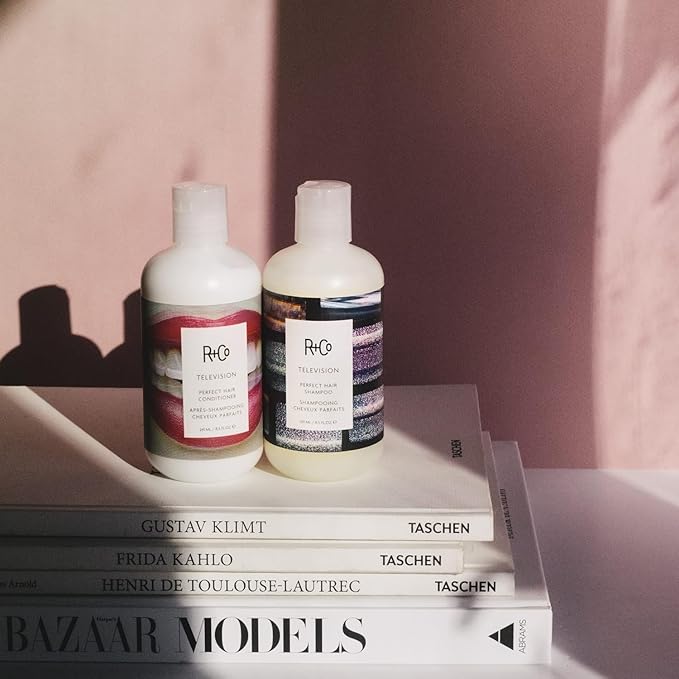 R+Co Television Perfect Hair Shampoo & Conditioner Set + Sample (0.5oz) | Lightweight + Smoothing + Volume | Vegan + Cruelty-Free | 8.5oz (pack of 2)