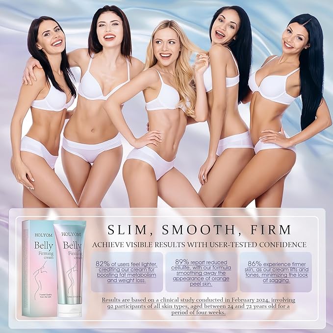 B Flat Belly Firming Cream: Premium Skin Tightening & Moisturizing for Stomach, Women Body Lotion for Firmness and Lift of Thighs & Butt - Pregnancy Skin Firming - 4.2 Fl Oz