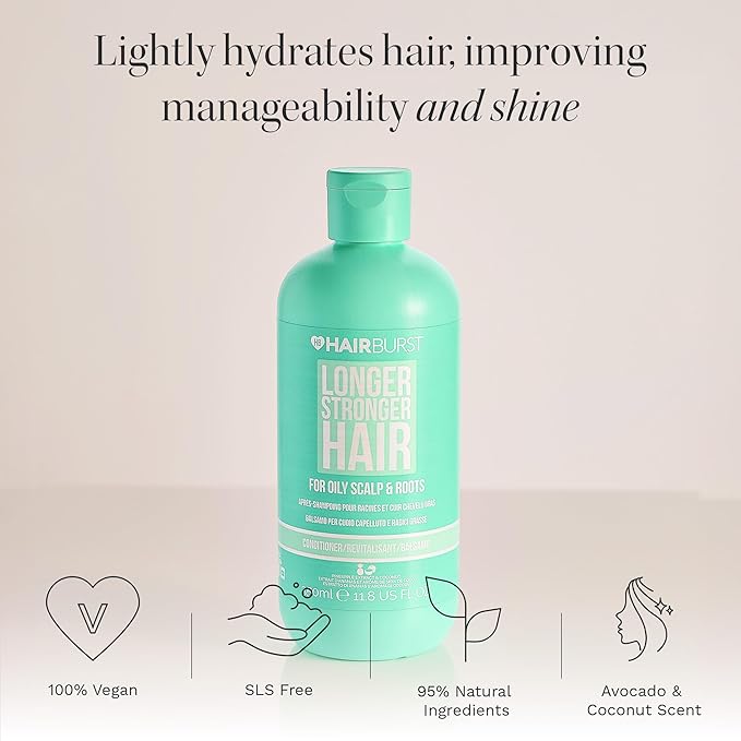 HAIR BURST Hair Conditioner for Oily Roots and Scalp - Removes Excess Sebum and Greasy Oil Build-Up - Vegan -11.8 FL. OZ