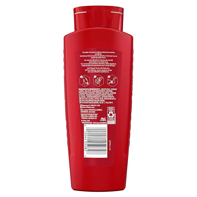 Old Spice Cleansing Body Wash for Men, 3X Defense, 24/7 Shower Fresh with Lasting Scent, 2-in-1 Body & Face Wash, Bearglove with Crisp Orchard Scent, 24 oz (Pack of 4)