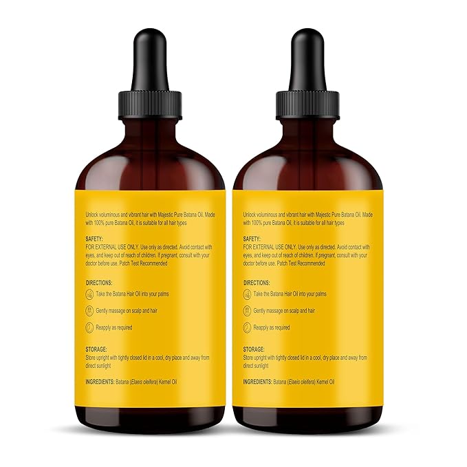 Botanic Hearth Weightless Dr Sebi Batana Oil For Hair And Scalp (Glass Bottle 4 Fl Oz, Set Of 2) | 100% Unrefined Oils From Honduras, Lightweight Hair Oil For Strengthening & Volumizing - Hair Tonic