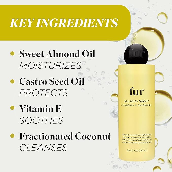 Fur All Body Wash- PH-Balancing Oil Body Wash, Hydrate and Soften Your Skin - 8 FL OZ