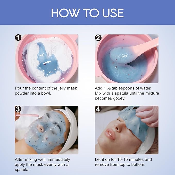 Jelly Masks For Facials Professional, Peel Off Jelly Face Mask Skincare, Jelly Mask Powder for Facials Mask Mixing Bowl Set, Hydrojelly Mask Kit for Hydrating, Nourishing Soothing
