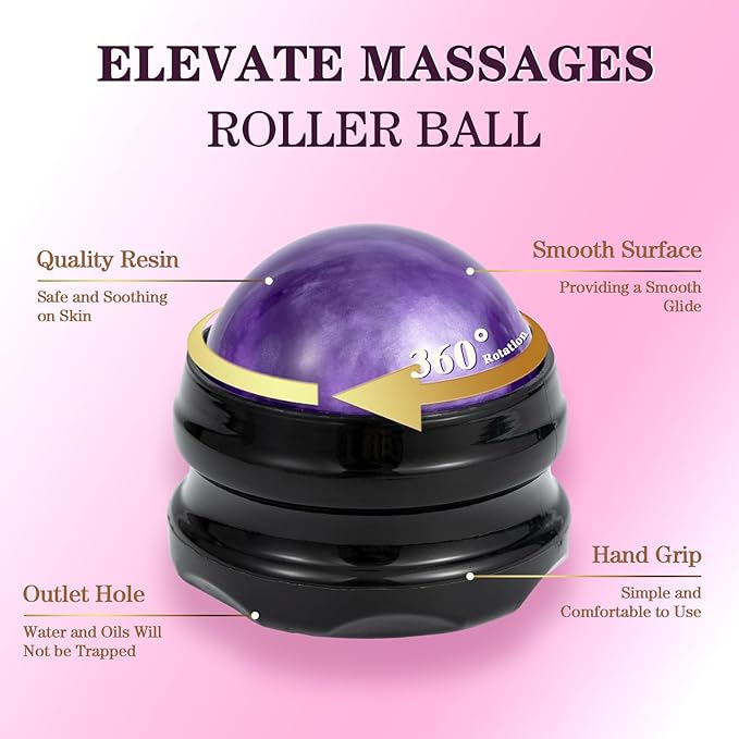 2 Pack Massage Oil for Massage Therapy, Lilac Oil, Lavender Massage Oil for Skin, with Massage Roller Ball, Natural Body Oil for Calming, Aromatic, Soothing, Spa Gift Set for Him Her