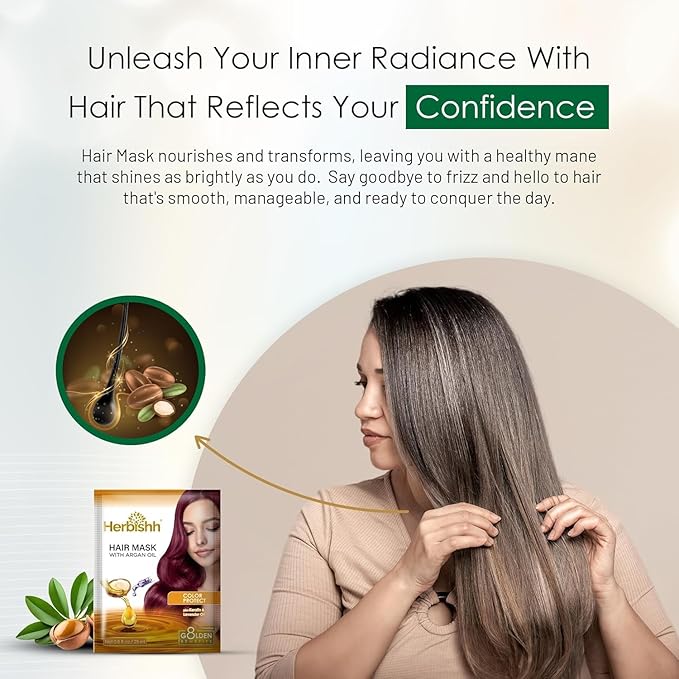 Dark Brown Rapid Infusion Hair Color Cream, Permanent Hair Dye in One Minute with Comb Applicator and Argan Oil Deep Conditioning Hair Mask 0.8 FL OZ Combo Pack