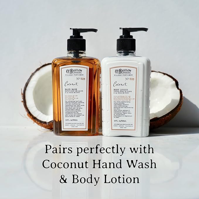 C.O. Bigelow Coconut Body Cleanser, Village Perfumer Moisturizing Gentle Body Wash for Men & Women with Aloe Vera, Sodium PCA, and Glycerin, 10 fl oz