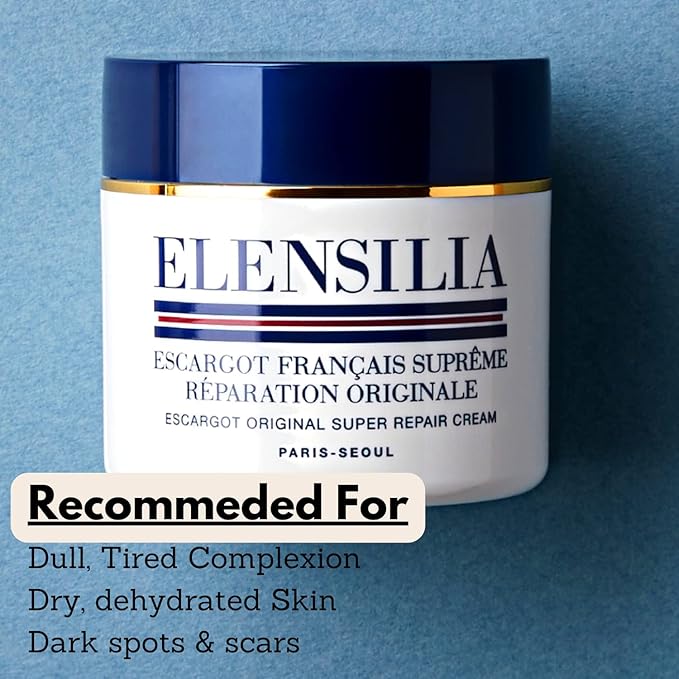 Snail Super Repair Facial Cream 1.76 Oz I 80% 100% Genuine from French Sederma Snail Filtrate with Collagen, Ceramide, 8 Types of Hyaluronic Acids | All In One Cream for All Skin Types