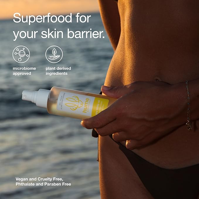 HUME SUPERNATURAL Dry Body Oil Spray - Ultra Hydrating Oil for Dry Skin, Light and Nourishing Body Oils for Women and Men, Long-Lasting Moisture (Coconut Coast, 1-Pack)