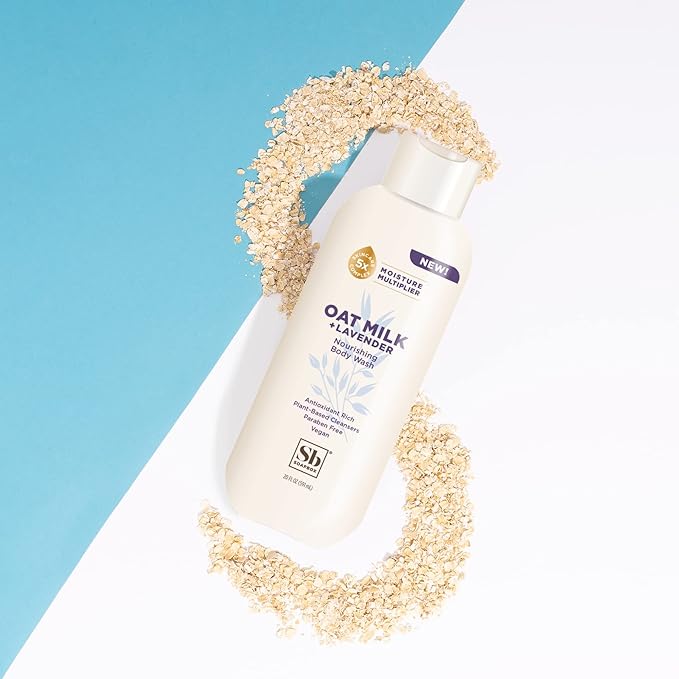 Soapbox Body Wash, Oat Milk + Lavender Body Wash, Vegan & Moisturizing, Calming with Shea Butter, 3 Pack, 20oz Each