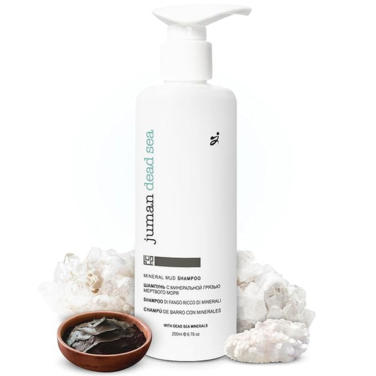 JUMAN Dead Sea Mud Hair Shampoo | Promotes Hair Growth, and Prevents Itching on the Scalp | Infused with Essential Oils & Dead Sea Mud | For Men & Women | SLS & Paraben Free | Daily Use Shampoo