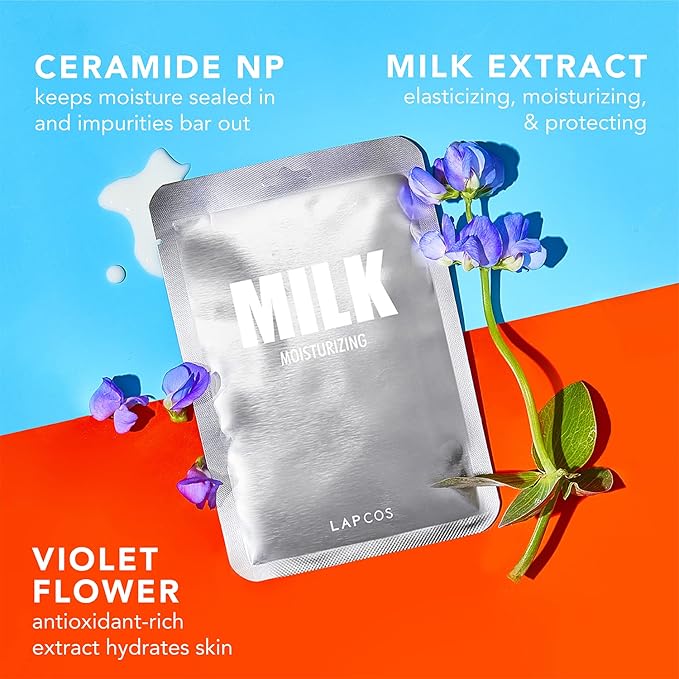 LAPCOS Milk Sheet Mask, Moisturizing Daily Replenish