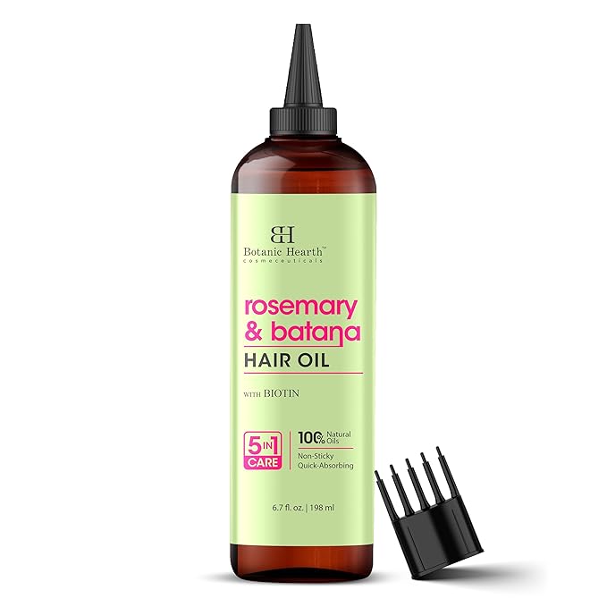 Botanic Hearth Rosemary & Batana Oil For Hair Growth (6.7 fl oz)| Infused with Rosemary & Batana Oil | Hair Oil Repairs Dry Damaged Hair, Strengthening, Moisturizing, Healthier Hair - Hair Tonic