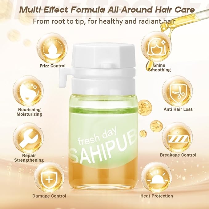 Hair Oil Perfume - 40 Pcs Hair Perfume & Oil Serum Treatment Avocado Nourishing Shining for Women Man Frizz Dry Damaged Hair, Leave-in Serum Long Lasting Scent (Wild Rose)