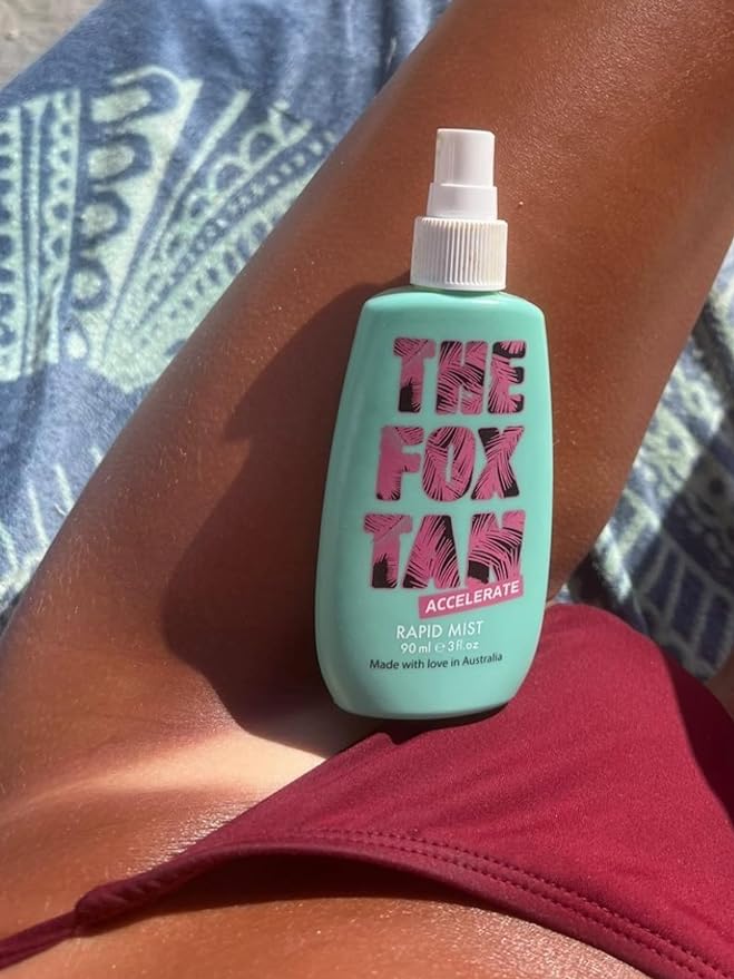 The Fox Tan Rapid Tanning Mist, Natural Tanning Accelerator For Darker & Faster Tans, Creates Flawless Tan Skin, Vegan & Cruelty Free, 120mL (2-pack)